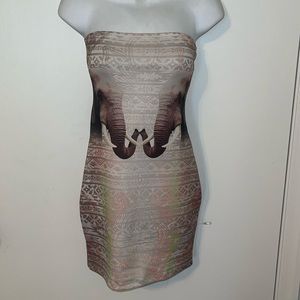 Love Blossom Tube dress tribal design Elephants size M